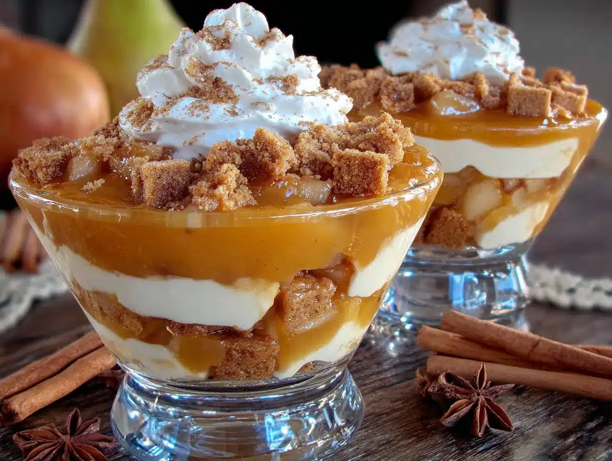 spiced pear pumpkin trifle cups preparation steps