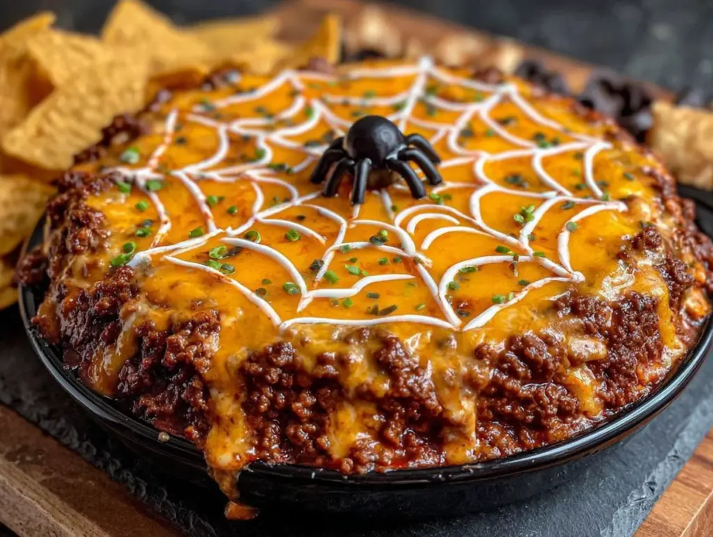 spider web taco dip - featured image
