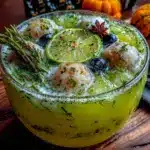 spooky glowing green halloween punch - featured image