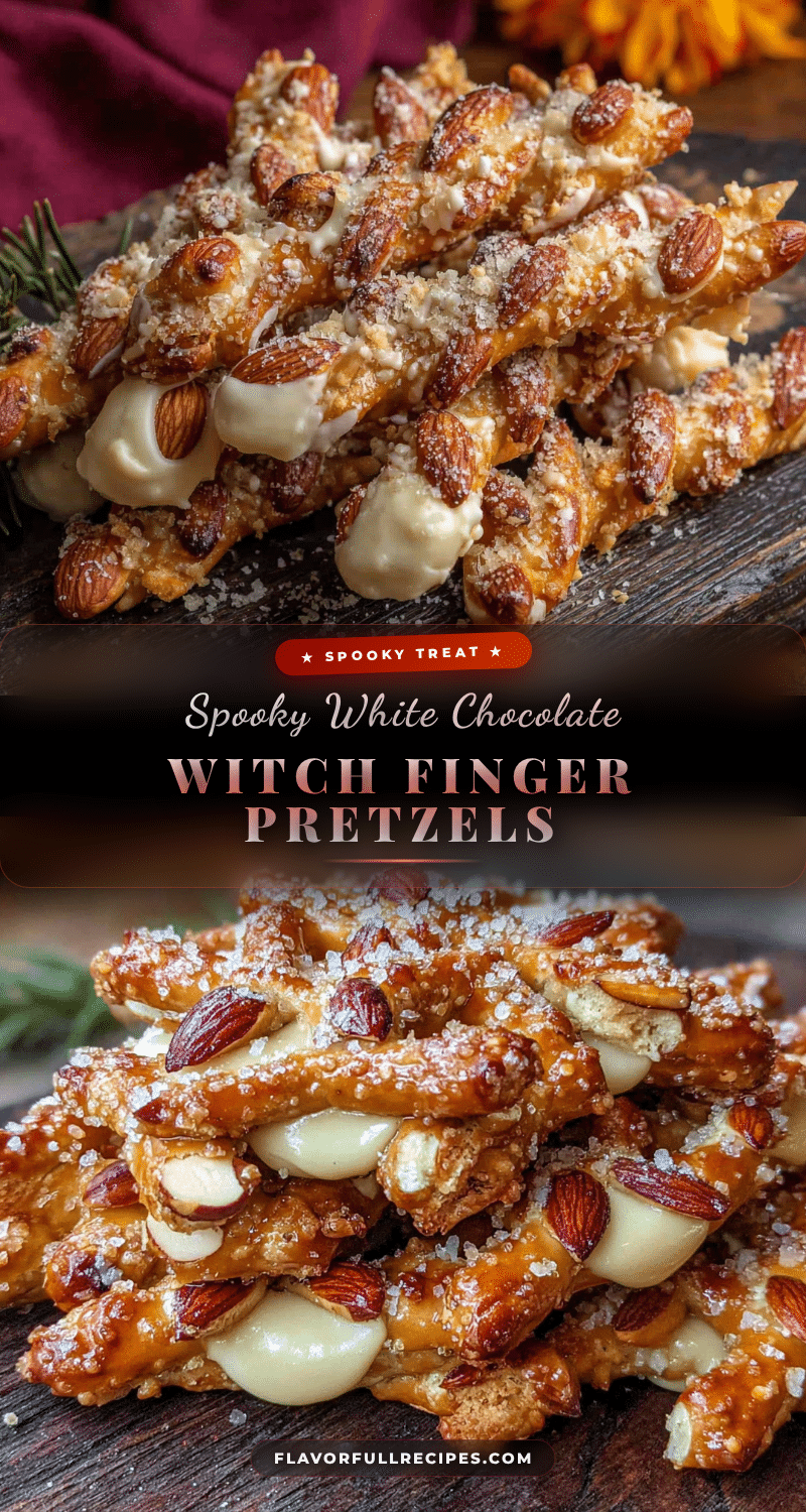 spooky white chocolate witch finger pretzels recipe