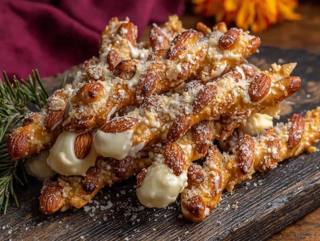 spooky white chocolate witch finger pretzels - featured image