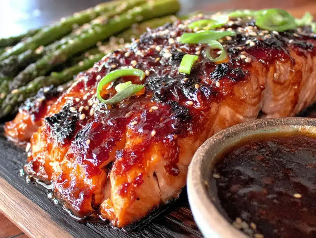 sticky honey garlic baked salmon preparation steps