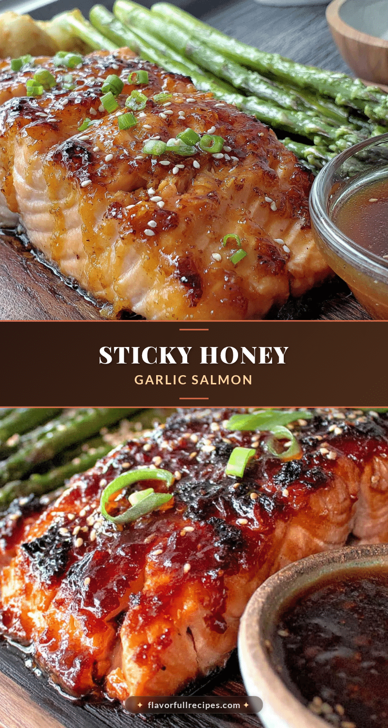 sticky honey garlic baked salmon recipe
