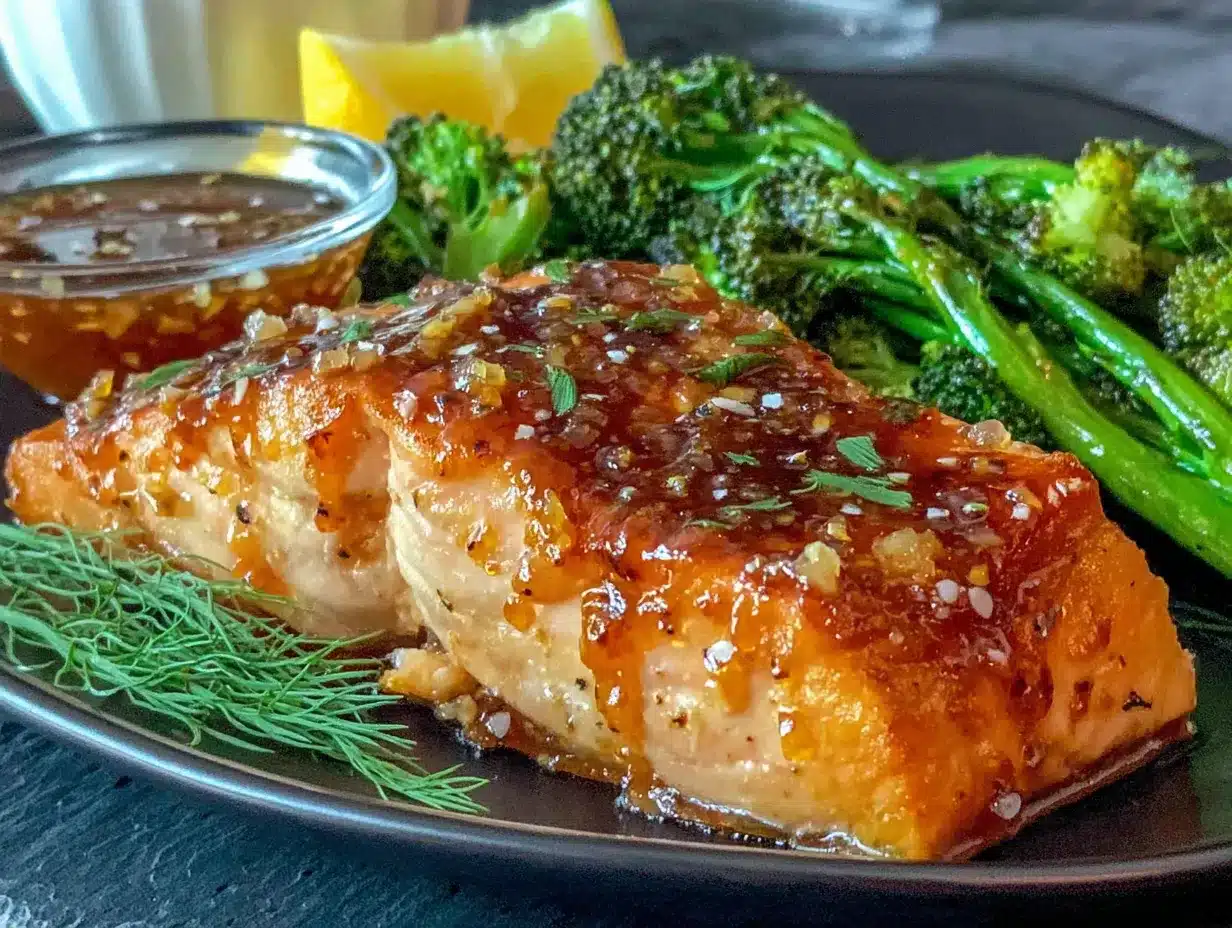sticky honey garlic salmon preparation steps
