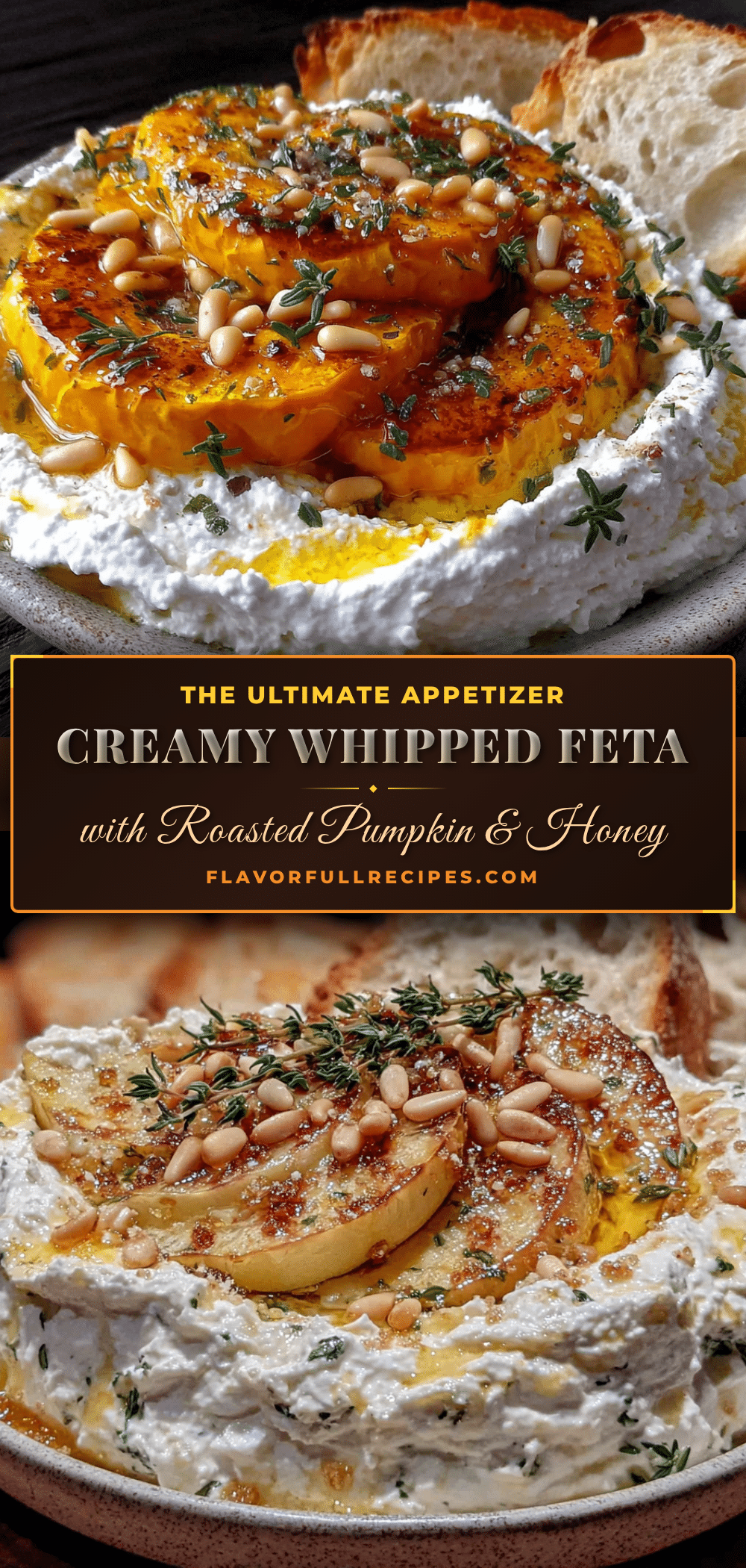 whipped feta dip with roasted pumpkin recipe