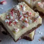 white chocolate peppermint bark fudge - featured image