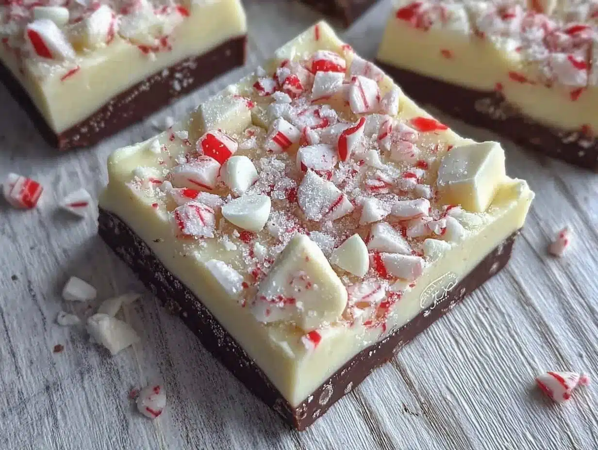 white chocolate peppermint bark fudge preparation steps