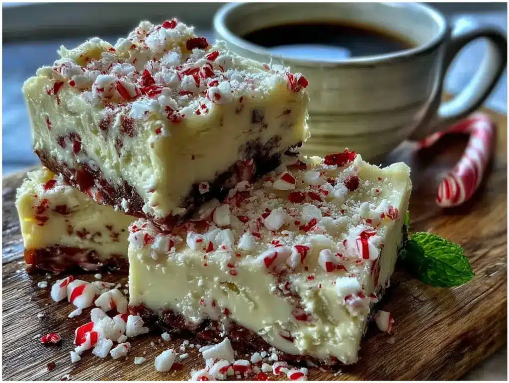 white chocolate peppermint fudge - featured image