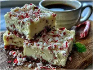 white chocolate peppermint fudge - featured image