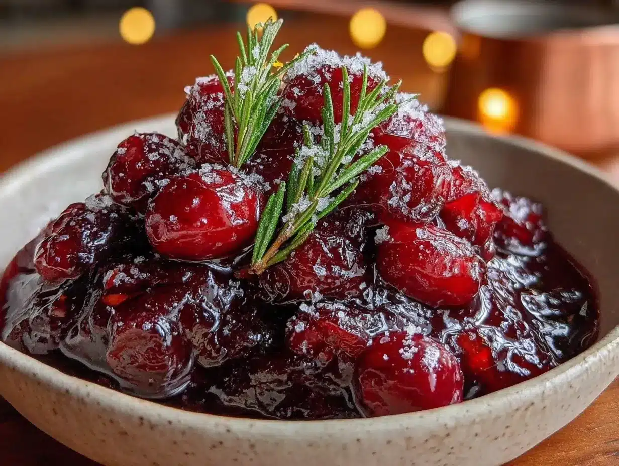 5-minute cranberry orange sauce with fresh rosemary preparation steps