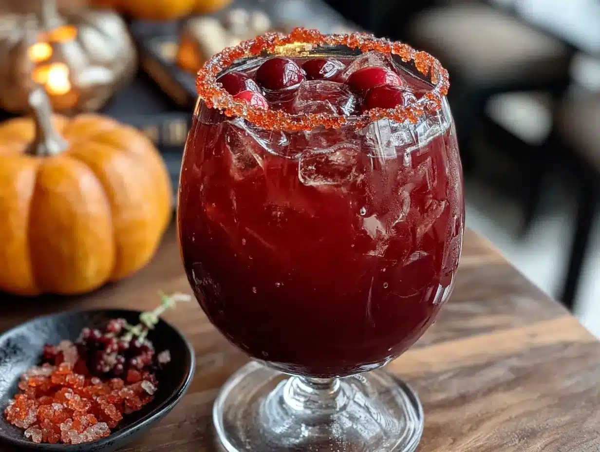candy apple Halloween cocktail preparation steps