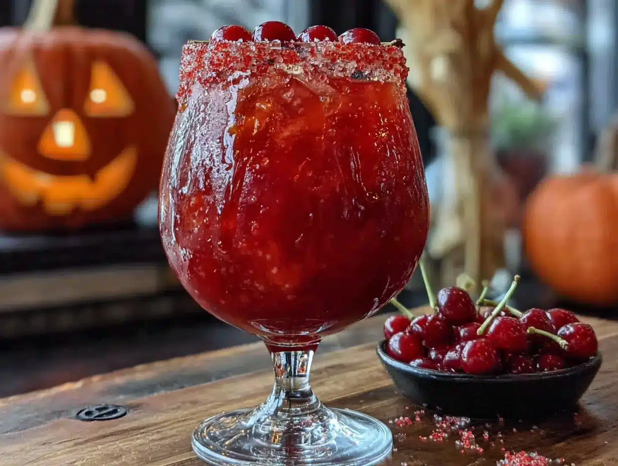 candy apple Halloween cocktail - featured image