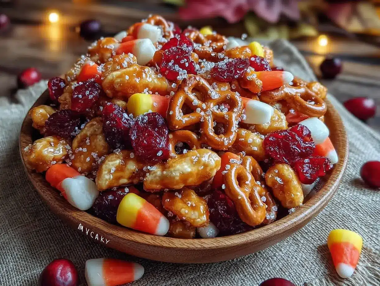 candy corn pumpkin seed trail mix preparation steps