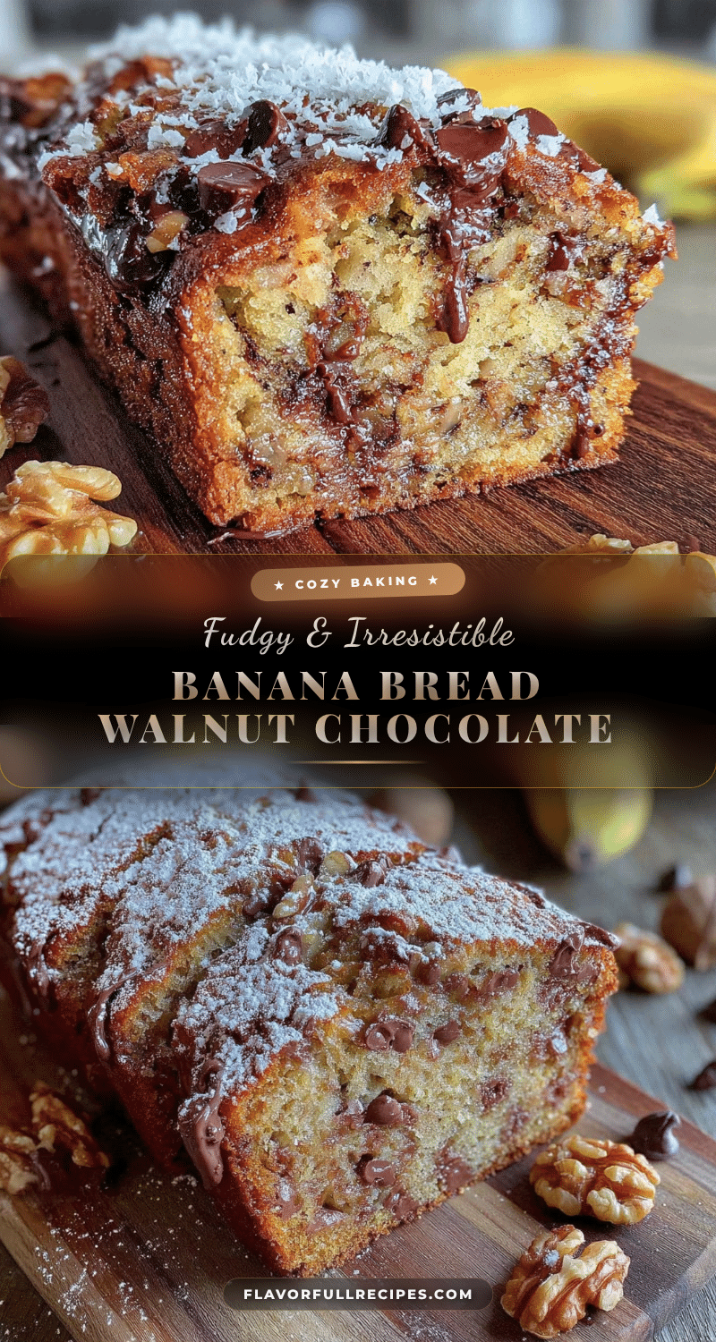 chocolate chip walnut banana bread recipe