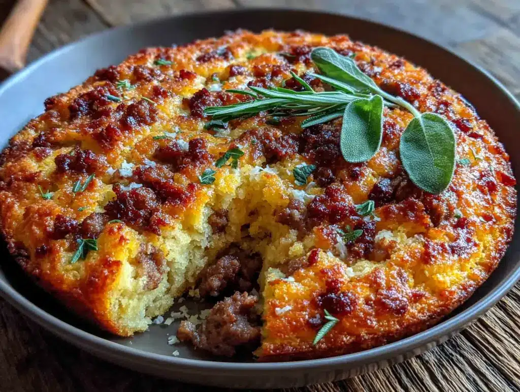 cornbread dressing with sage and sausage - featured image