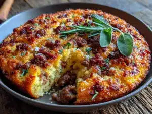 cornbread dressing with sage and sausage - featured image
