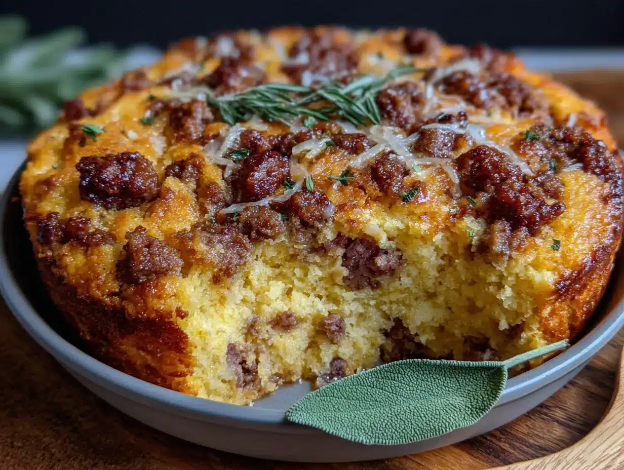 cornbread dressing with sage and sausage preparation steps