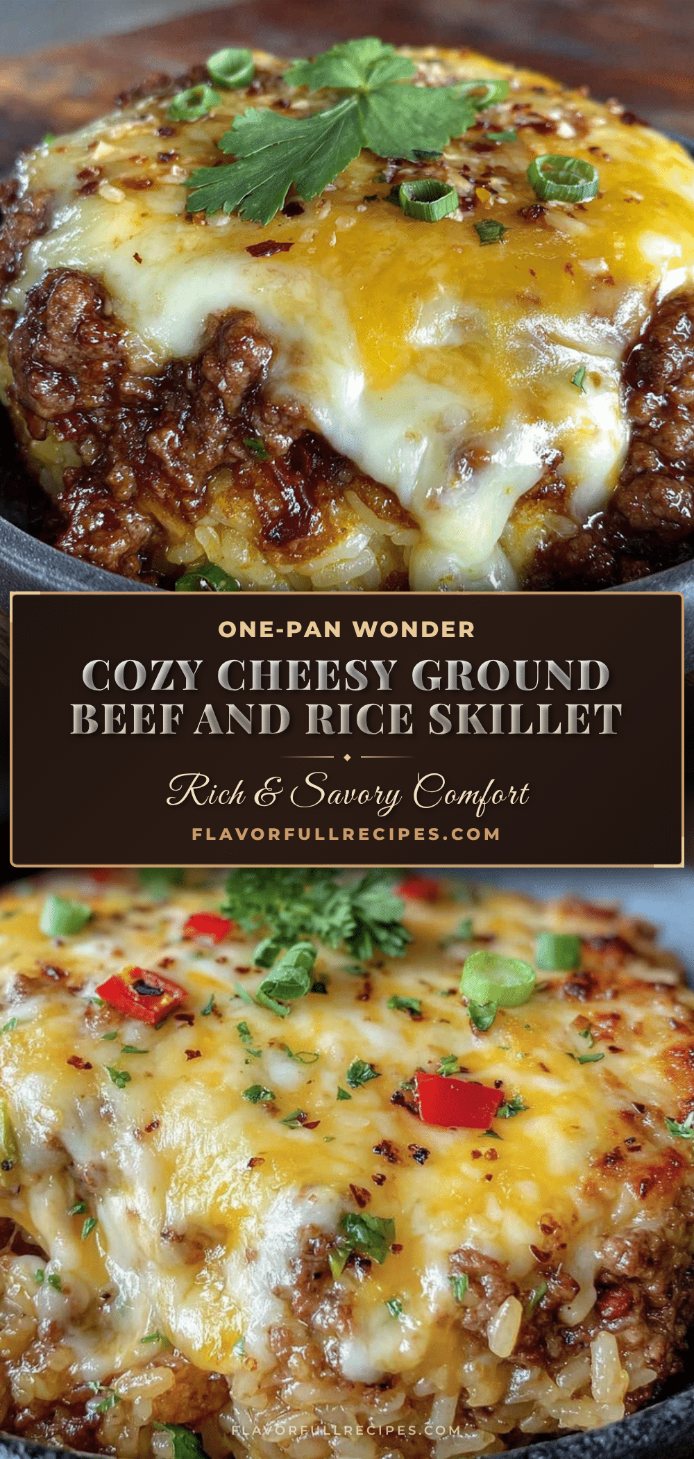 cozy cheesy ground beef and rice skillet recipe