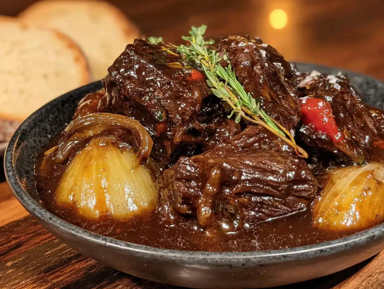 dutch oven beef stew with root vegetables - featured image