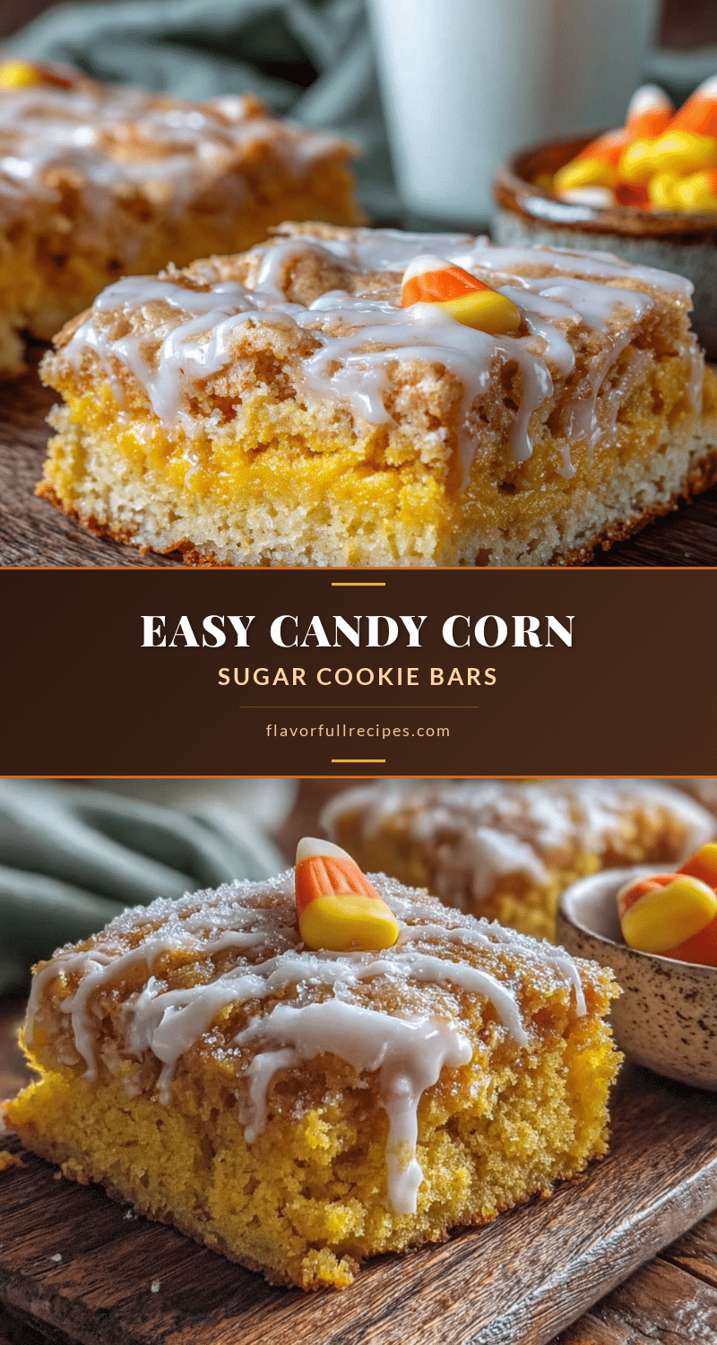 Easy Candy Corn Sugar Cookie Bars recipe