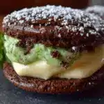 easy mint chocolate halloween sandwich cookies - featured image