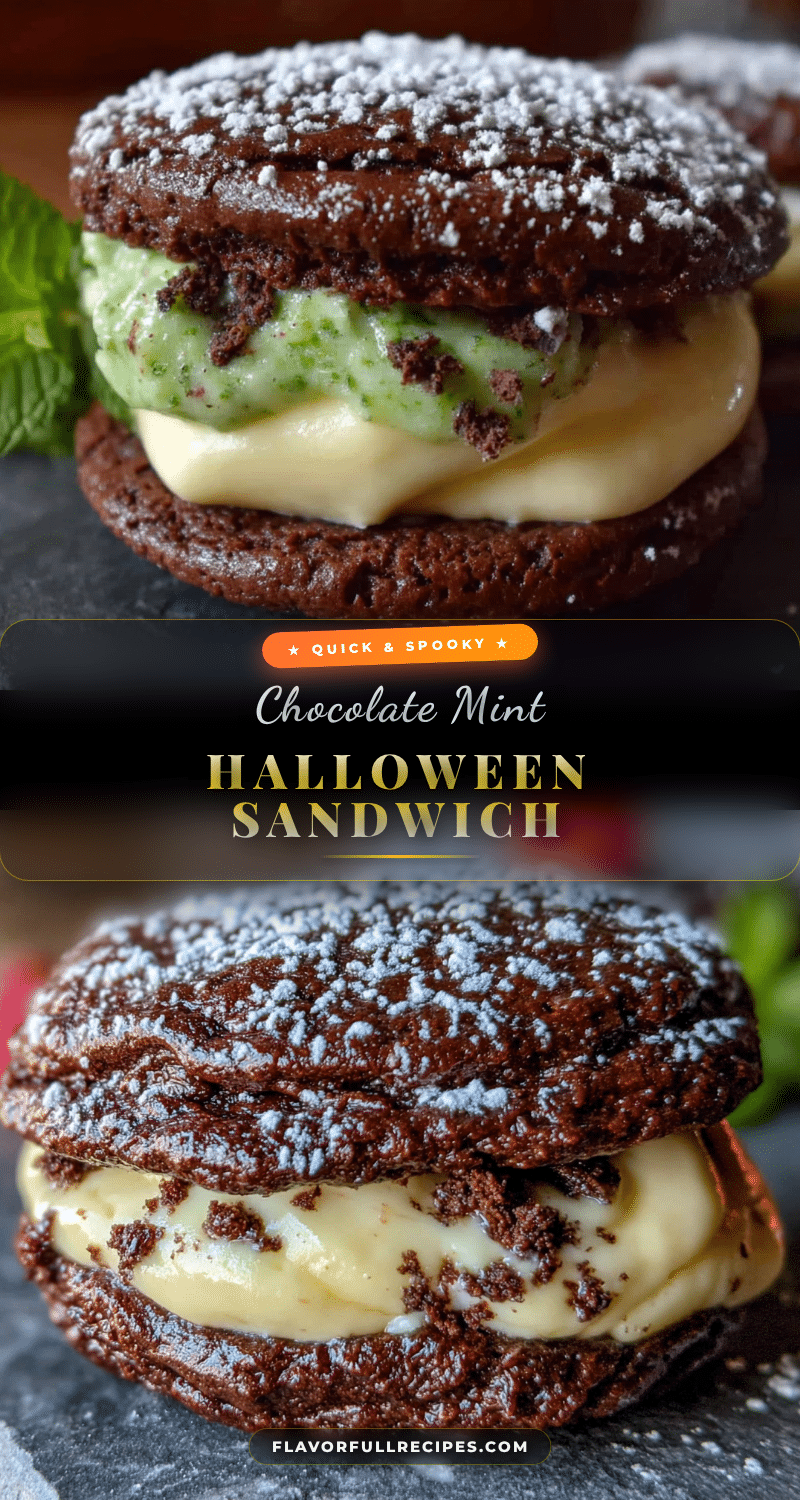 easy mint chocolate halloween sandwich cookies recipe