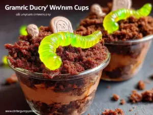 graveyard dirt cups with gummy worms - featured image