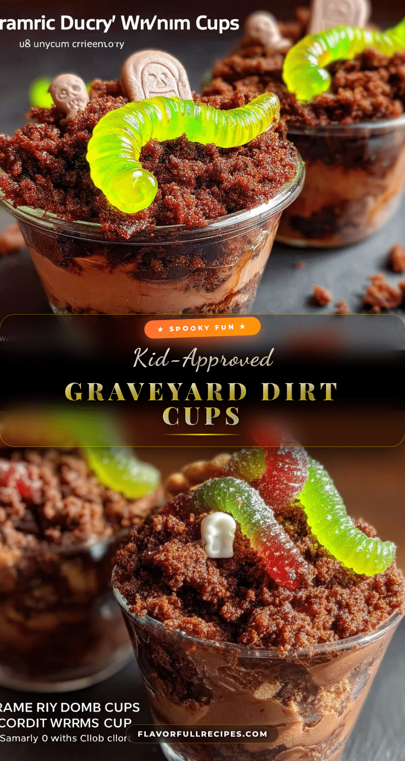 graveyard dirt cups with gummy worms recipe