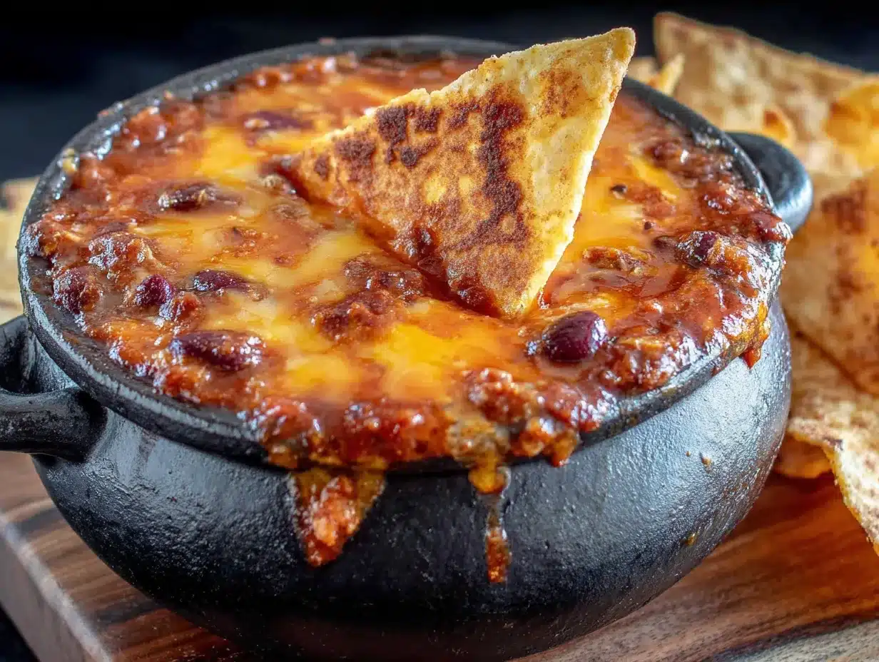 halloween black cauldron chili cheese dip preparation steps