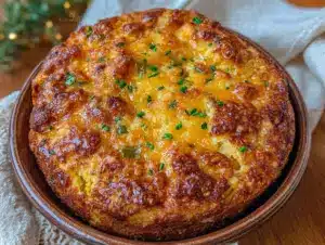 jiffy corn casserole with cheddar and green chiles - featured image