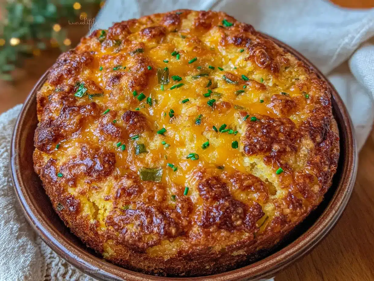 jiffy corn casserole with cheddar and green chiles - featured image