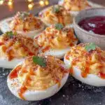 Lighter Sriracha Deviled Eggs - featured image
