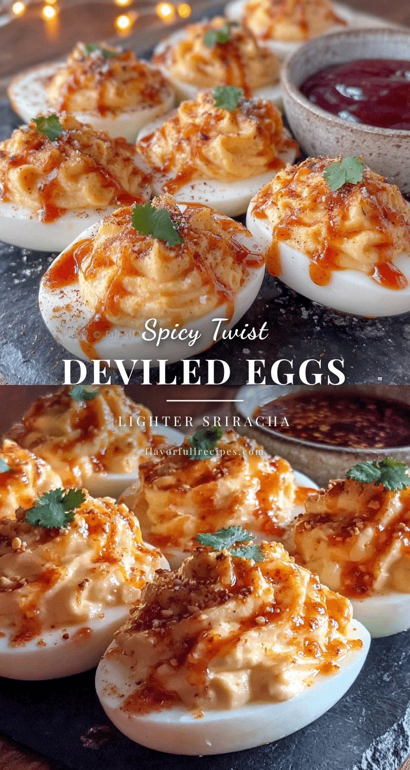Lighter Sriracha Deviled Eggs recipe