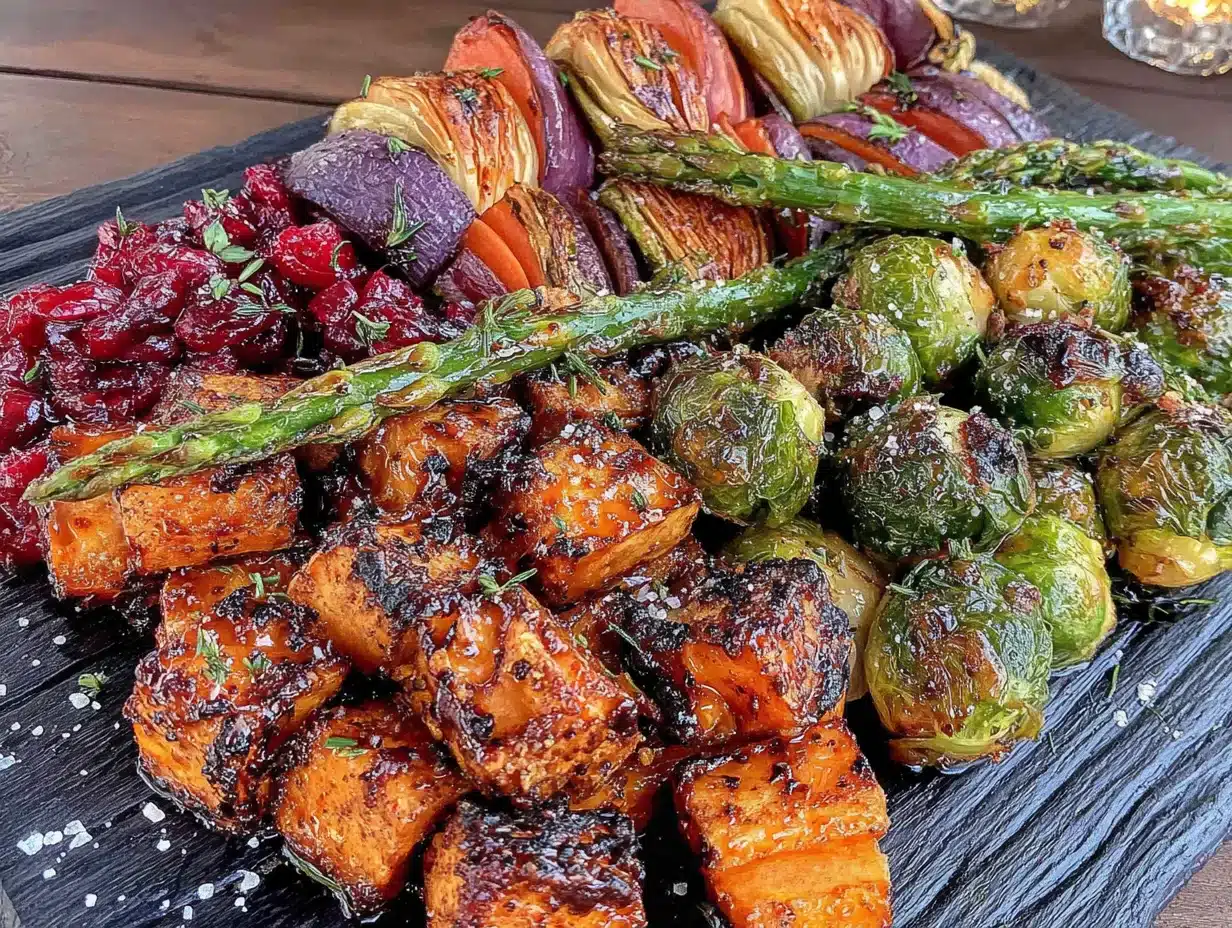 maple roasted thanksgiving vegetable medley - featured image
