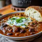 slow cooker pumpkin chili with black beans - featured image