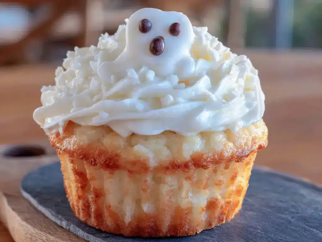 vanilla ghost cupcakes - featured image