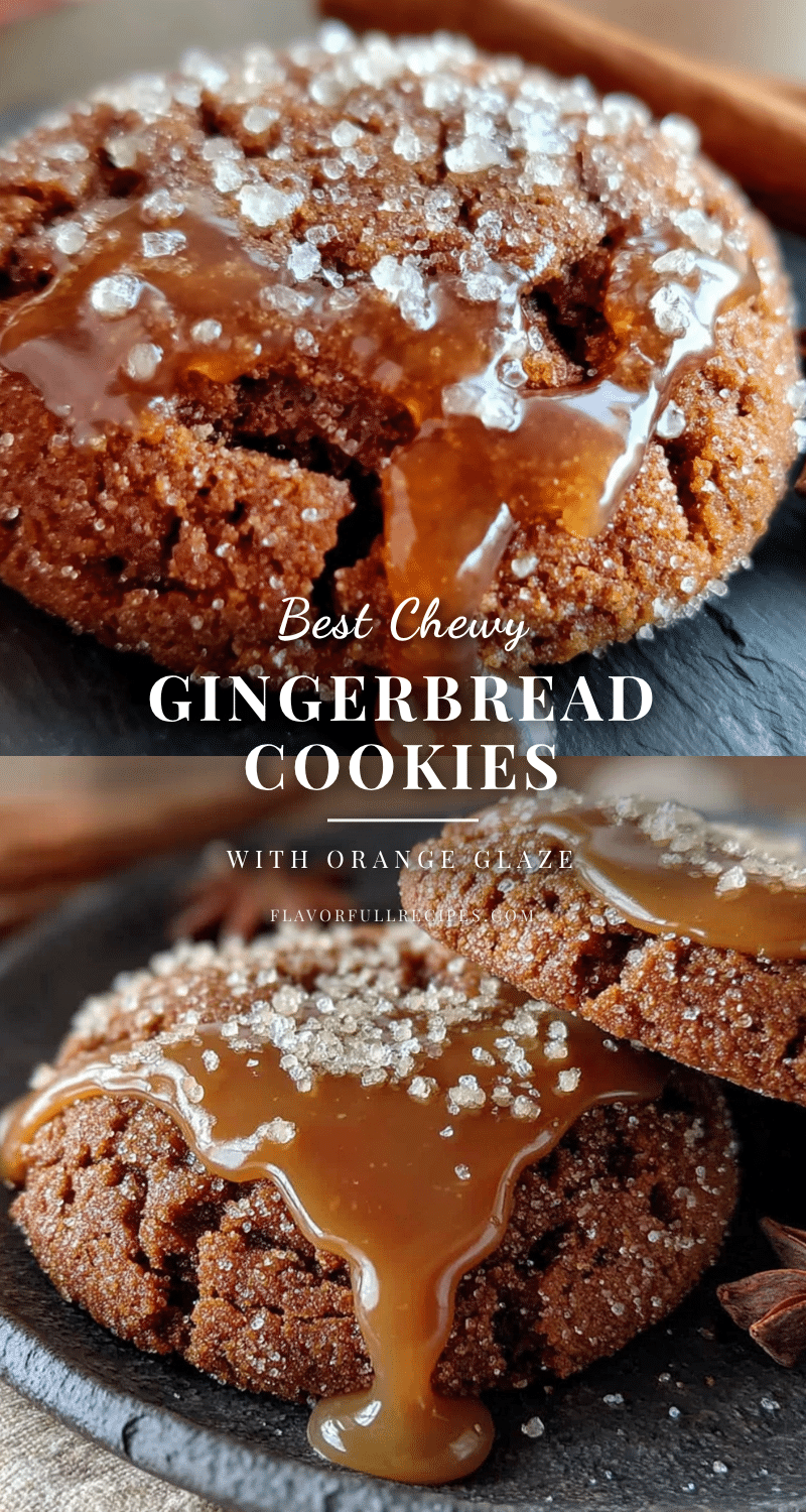 chewy gingerbread cookies with orange glaze recipe