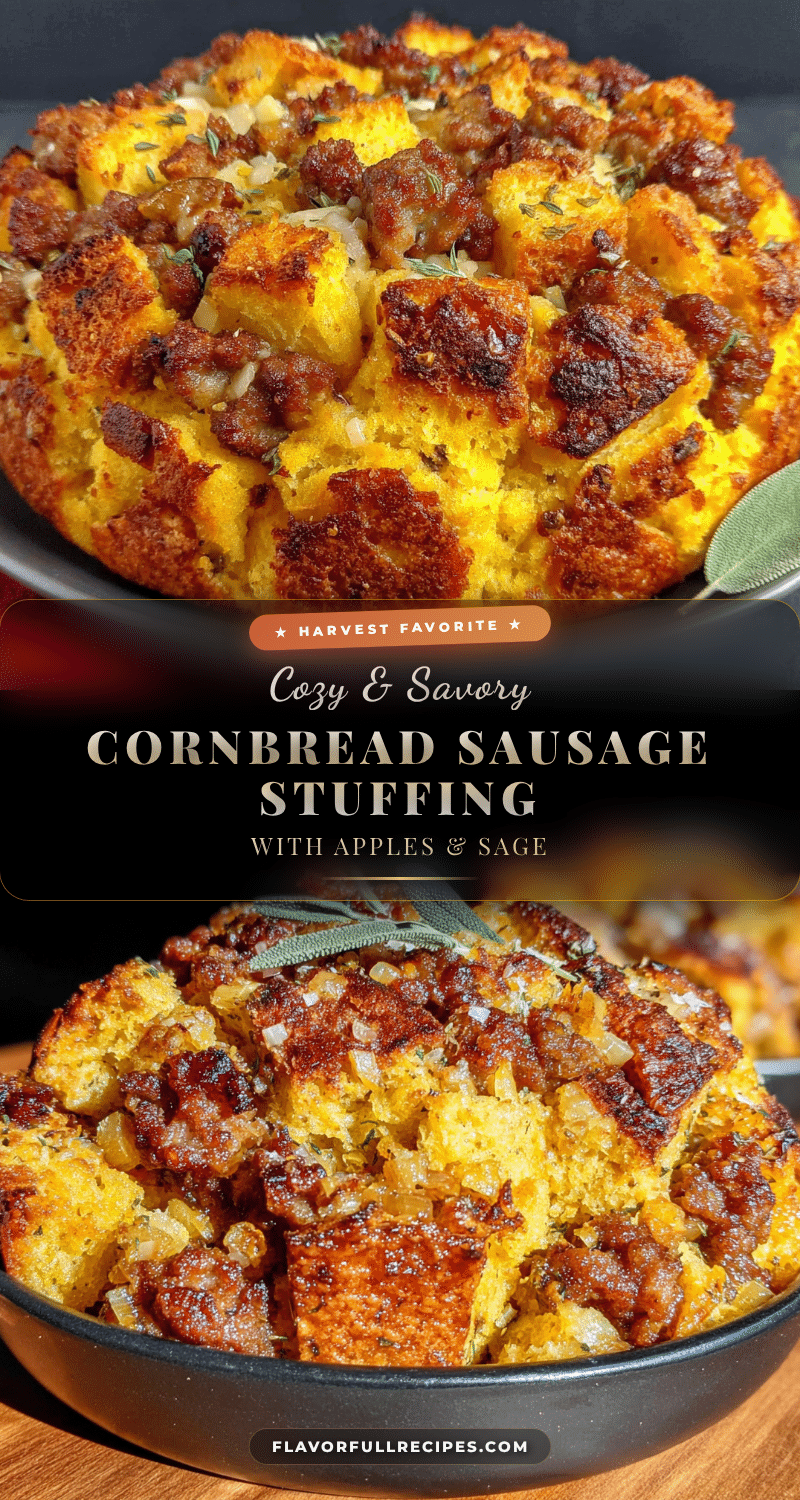 cornbread sausage stuffing with apples and sage recipe