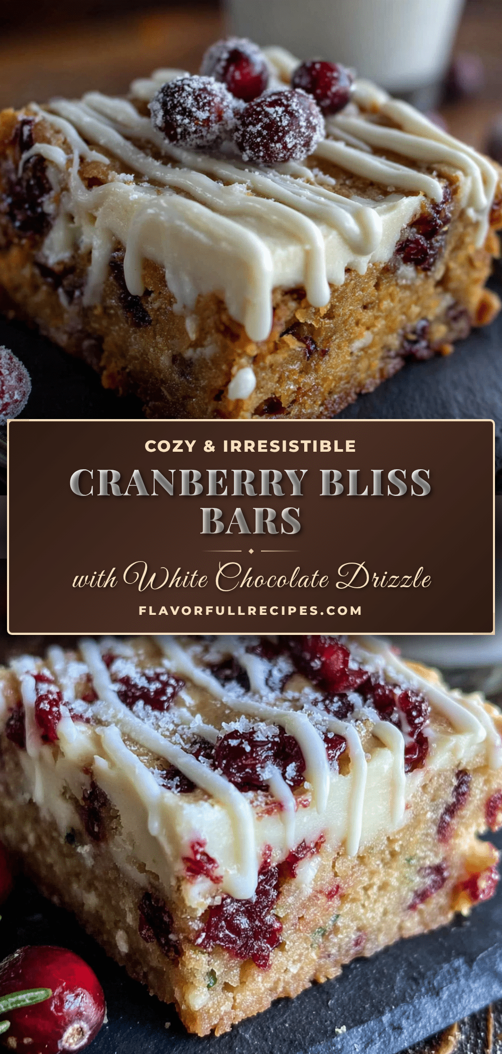 cozy cranberry bliss bars recipe