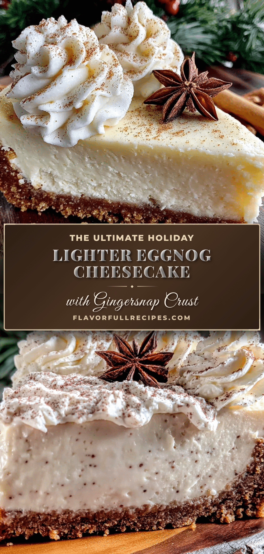 light eggnog cheesecake with gingersnap crust recipe