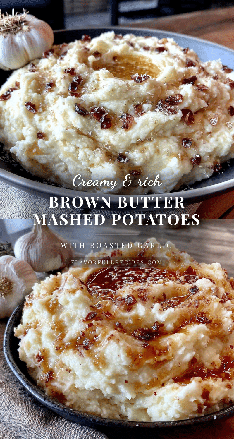 low-cal brown butter mashed potatoes with roasted garlic recipe