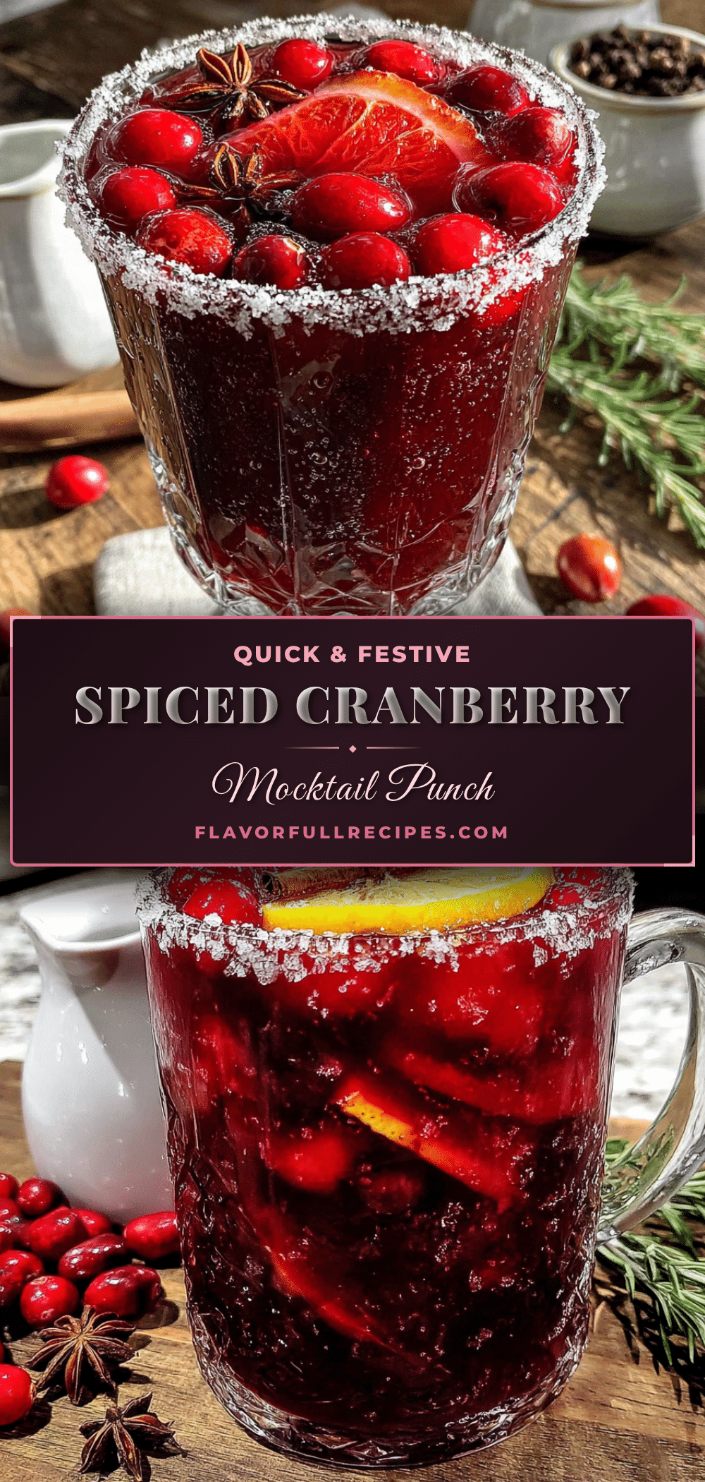 spiced cranberry mocktail punch recipe